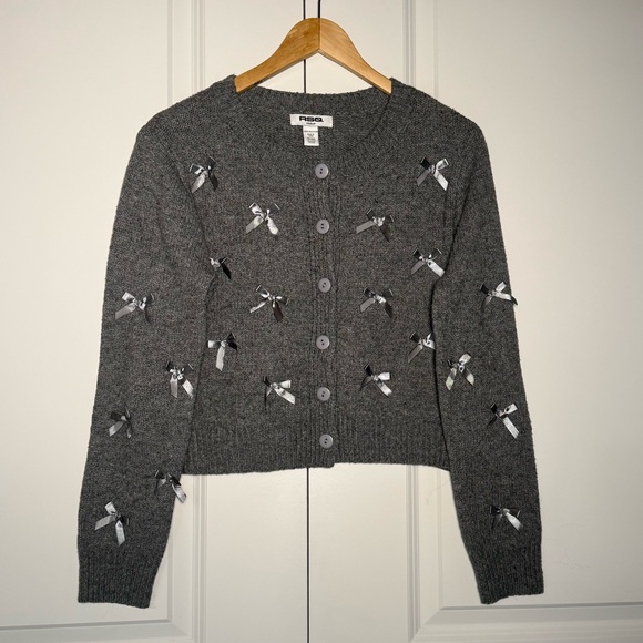 RSQ Sweaters - RSQ Gray Women's Cardigan with Bow Details